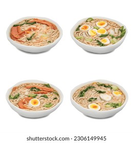 Irresistible Ramen Indulgence: A 3D Icon for Fast-Food Menus That Leaves Customers Craving More. Showcase the ultimate comfort food experience with a tantalizing 3D vector graphic 