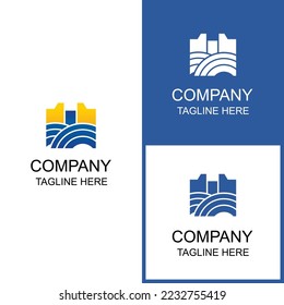 irrigation channel logo design can be used for digital and print