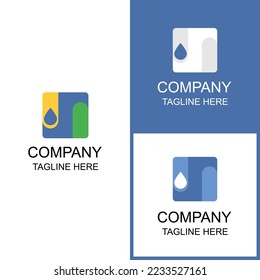 irrigation channel logo design can be used for digital and print