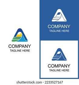irrigation channel logo design can be used for digital and print