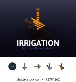 Irrigation color icon, vector symbol in flat, outline and isometric style isolated on blur background