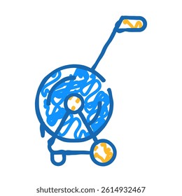 irrigation equipment roll doodle icon sketch vector. irrigation equipment roll sign. isolated symbol illustration