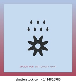Irrigation flowers, vector icon, web design element
