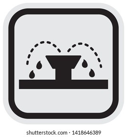 irrigation garden systems, black and gray frame, vector icon