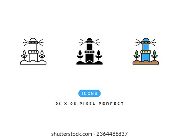 Irrigation Icon. Automatic Water System Symbol Stock Illustration. Vector Line Icons For UI Web Design And Presentation