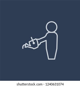 Irrigation icon. Irrigation linear design concept from Agriculture, Farming and Gardening collection. Simple element vector illustration on dark blue background.