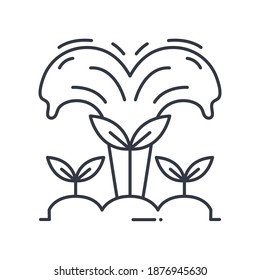 Icono de riego, ilustración lineal aislada, vector de línea delgada, signo de diseño web, símbolo de concepto de contorno con trazo editable sobre fondo blanco.