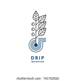 Irrigation icon. Linear vector logo for any type of irrigation.