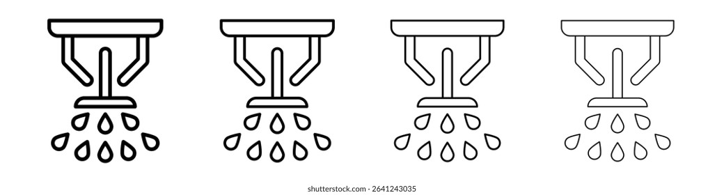 Irrigation icon Outline sign symbol set