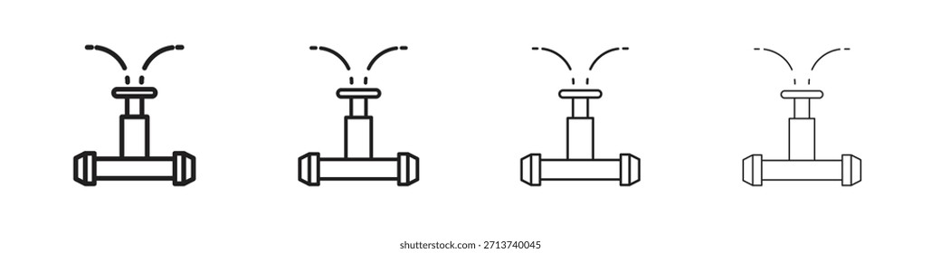 Irrigation icon outline symbol. Editable Stroke collection.