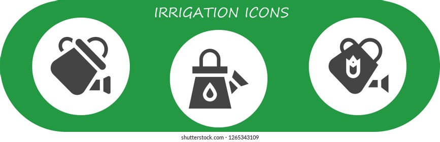  irrigation icon set. 3 filled irrigation icons. Simple modern icons about  - Watering can
