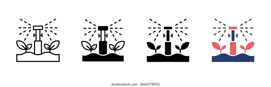 Irrigation icon sheet multiple style collection