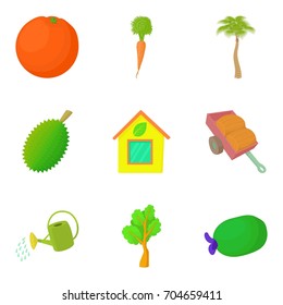 Irrigation icons set. Cartoon set of 9 irrigation vector icons for web isolated on white background