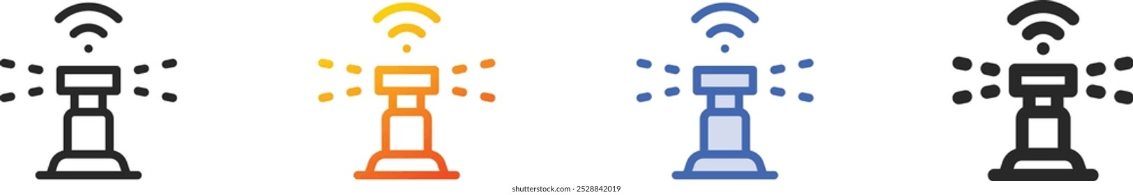 irrigation icon.Thin Linear, Gradient, Blue Stroke and bold Style Design Isolated On White Background