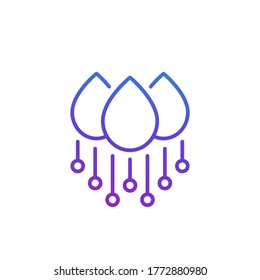 icono de línea de riego en blanco