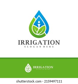 Irrigation logo design vector, Creative Irrigation logo concepts template illustration.