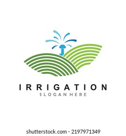 Bewässerungslogo, Design-Vektorgrafik. Symbol. Vorlagendarstellung