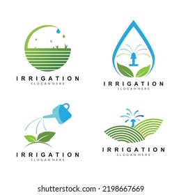 Irrigation logo design vector. Icon Symbol. Template Illustration