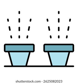 Irrigation pot icon. Outline irrigation pot vector icon color flat isolated