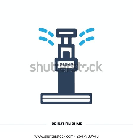 Irrigation pump design on white background, Smart irrigation month