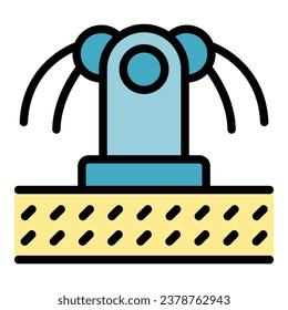 Irrigation sprinkler icon outline vector. Water drip. Farm pipe color flat