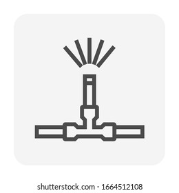Landwirtschaftliche automatische Bewässerung Sprinkler Spray Vektorillustration Icon Design.
