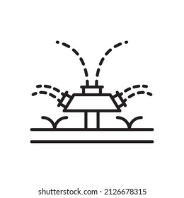 irrigation sprinkler Vector Outline Icon Design illustration. Agriculture and Farming Symbol on White background EPS 10 File