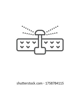 Irrigation sprinklers vector icon isolated on white background