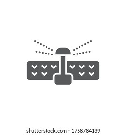 Irrigation sprinklers vector icon isolated on white background
