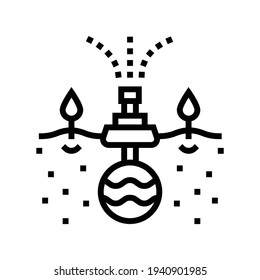 irrigation system from drain line icon vector. irrigation system from drain sign. isolated contour symbol black illustration