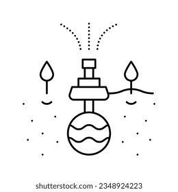 irrigation system from drain line icon vector. irrigation system from drain sign. isolated contour symbol black illustration