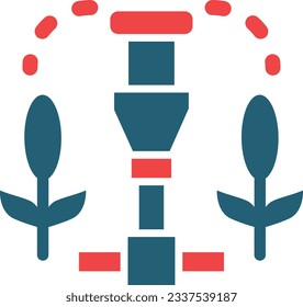 Irrigation System Glyph Two Color Icon For Personal And Commercial Use.
