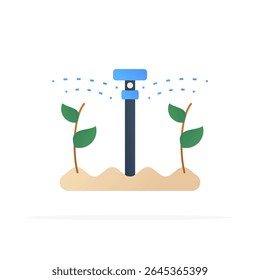 Icono del sistema de riego, Vector plano de color. Diseño moderno y minimalista.