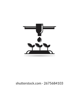 Ilustración del icono del sistema de riego sobre fondo blanco
