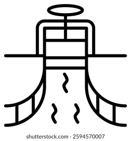 irrigation system icon with outline style. Suitable for website design, logo, app and UI. Based on the size of the icon in general, so it can be reduced.