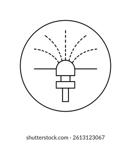 Irrigation system icon. Smart home. Outline lawn watering  symbol. Technology system. Vector illustration.
