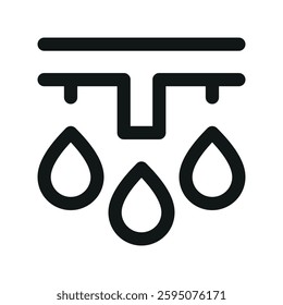 Irrigation system UI icon, watering system simple line user interface vector symbol