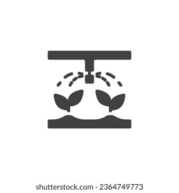 Irrigation system vector icon. filled flat sign for mobile concept and web design. Irrigation sprinkler glyph icon. Symbol, logo illustration. Vector graphics