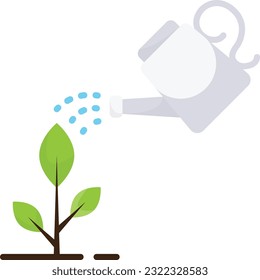 Irrigation vector icon design, Housekeeping symbol, Office caretaker sign, porter or cleanser equipment stock illustration, Giving water to Plant concept