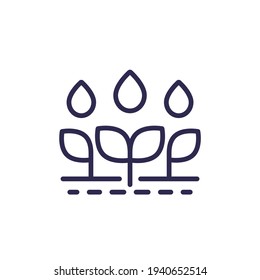 irrigation, watering crops line icon