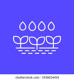 irrigation, watering crops line vector icon