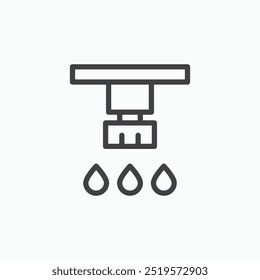 Ícone simples de linhas de irrigação em estilo de linha.