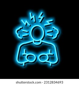 irritability, depression or anxiety neon light sign vector. irritability, depression or anxiety illustration