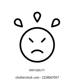 irritability icon. Line Art Style Design Isolated On White Background