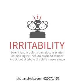Irritability Vector flat cartoon illustration