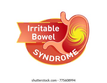 Irritable Bowel Syndrome (IBS) Vector Logo Badge