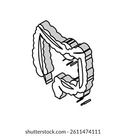 irritable bowel syndrome isometric icon vector. irritable bowel syndrome sign. isolated symbol illustration