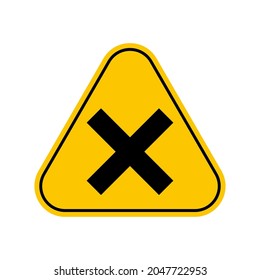 Signo irritante o símbolo de peligro nocivo, símbolo de precaución triangular amarillo, aislado en fondo blanco, icono vector