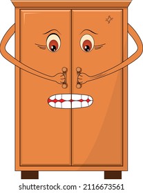 Irritated cartoon cupboard vector illustration