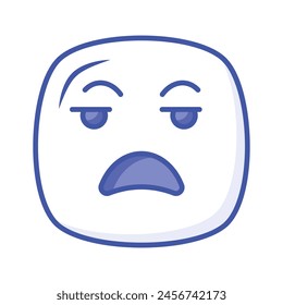 Irritated emoji vector design, ready to use and download premium vector